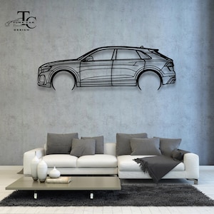 Q8 Metal Car Wall Art | Metal Car Wall Decor | Gift For Car Lovers | Car Gift For Him | Car Guy Gift | Car Garage Accessories Wall Sign