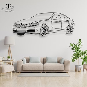 640 Car Wall Art  | Metal Car Wall Decor | Gift For Car Lovers | Car Gift For Him | Car Guy Gift | Car Garage Accessories Wall Sign