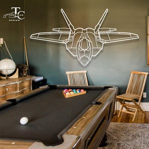 F-22 Raptor Aircraft Metal Wall Art |Aviation - Air Force Decor | Airplane & Helicopter Metal Decor | Aviation Gift For Pilot |Wall Hangings