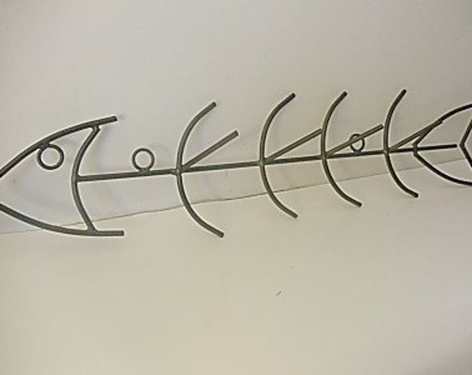 Vintage Wrought Iron Fish Coat Rack Etsy