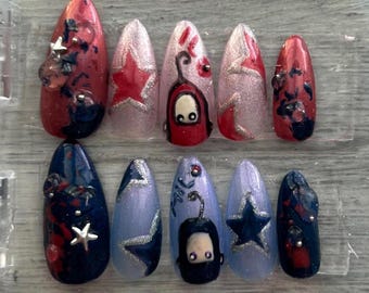 Ilomilo Press On Nails | Billie Eilish Inspired Nail Art, Customisable