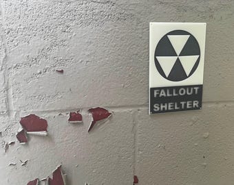 Mini Fallout Shelter Sign – Glow in the Dark & UV Reactive Room Decor