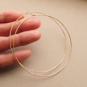 Extra Large Gold Hoops, 3 Inch Gold Filled Hoops