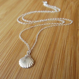 Silver Shell Necklace, Sterling Silver, Lightweight Shell Charm