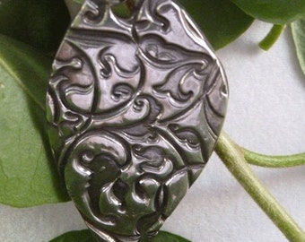 Fine Silver Stylized Leaf