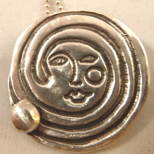 Here&#39;s Looking at You Fine Silver Abstract Face Pendant