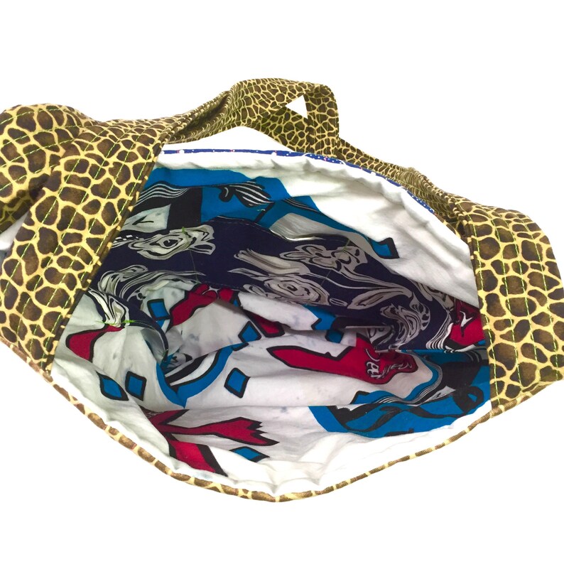Mabhiba Stadium quilted cross body crossbody tote bag handmade Tanzania Shweshwe textile
