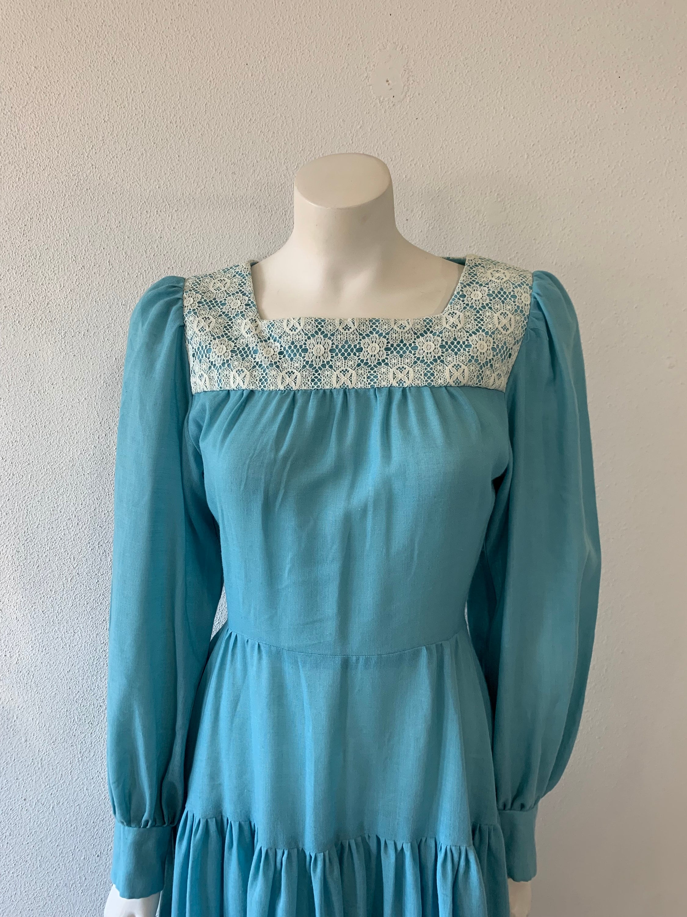 Vintage 70s Dress Gunne Sax Style Peasant Prairie Boho Cottage Core ...