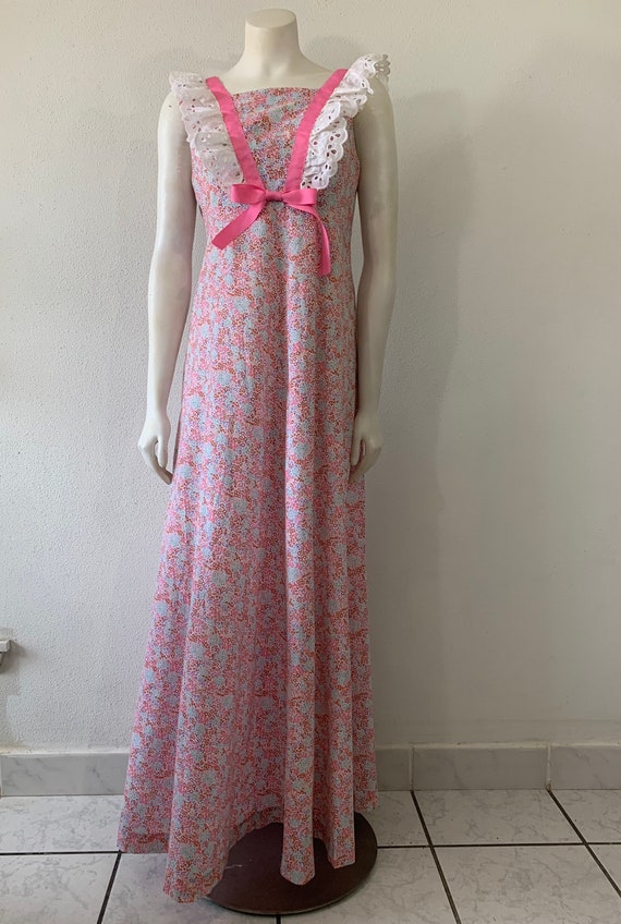 Vintage 70s Dress Liberty House Hawaii Prairie Ro… - image 2