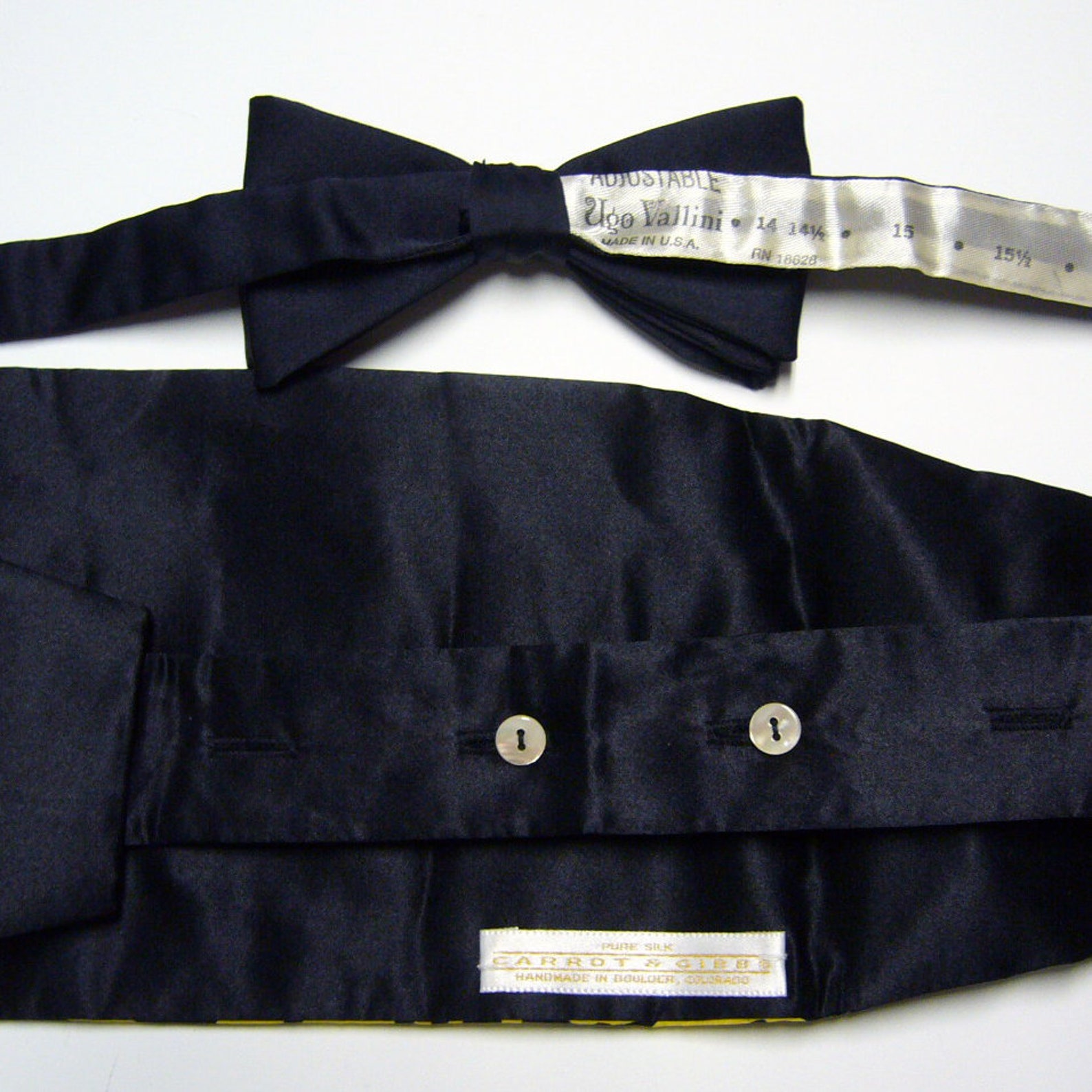 Vintage Abstract Pattern Cummerbund & Sold Black Bow Tie Set Etsy