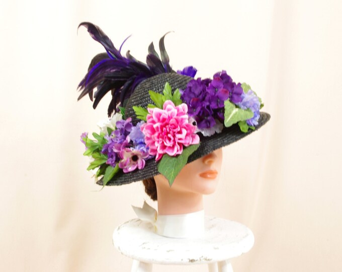 Minnie Pearl Hat Floral Hat Straw Hat Sun Hat Fashion Hat Etsy