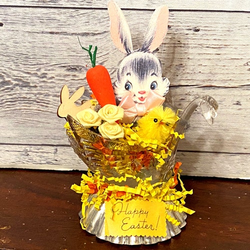 Vintage Easter Decor Easter Bunny Decoration Kitschy Easter Etsy