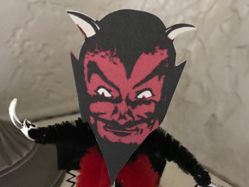 Red Devil Chenille Ornament Halloween Decor Macabre Decor | Etsy