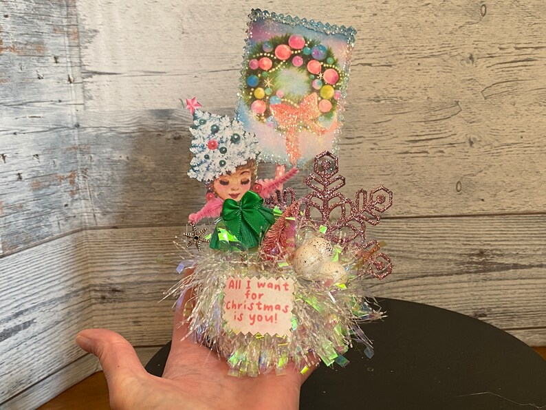 RESERVED Retro Christmas Decor Vintage Christmas Tree Hat Table Decor