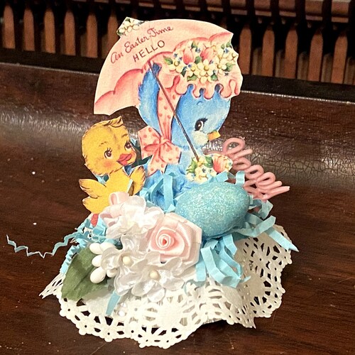 Vintage Easter Decor Retro Easter Chick Handmade Easter Shabby Etsy
