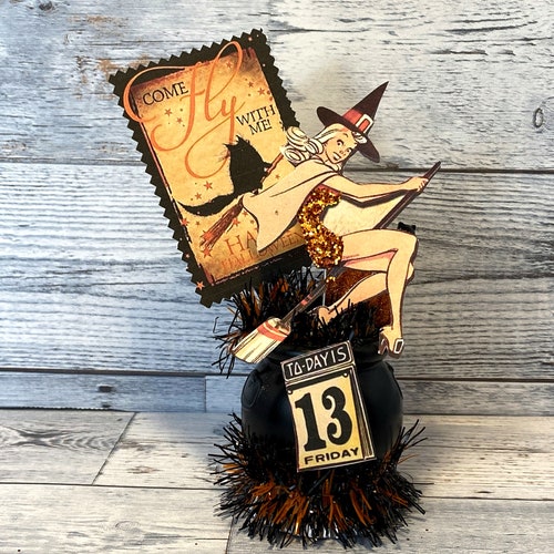 Vintage Witch Decor Retro Halloween Witchy Decor Assemblage - Etsy