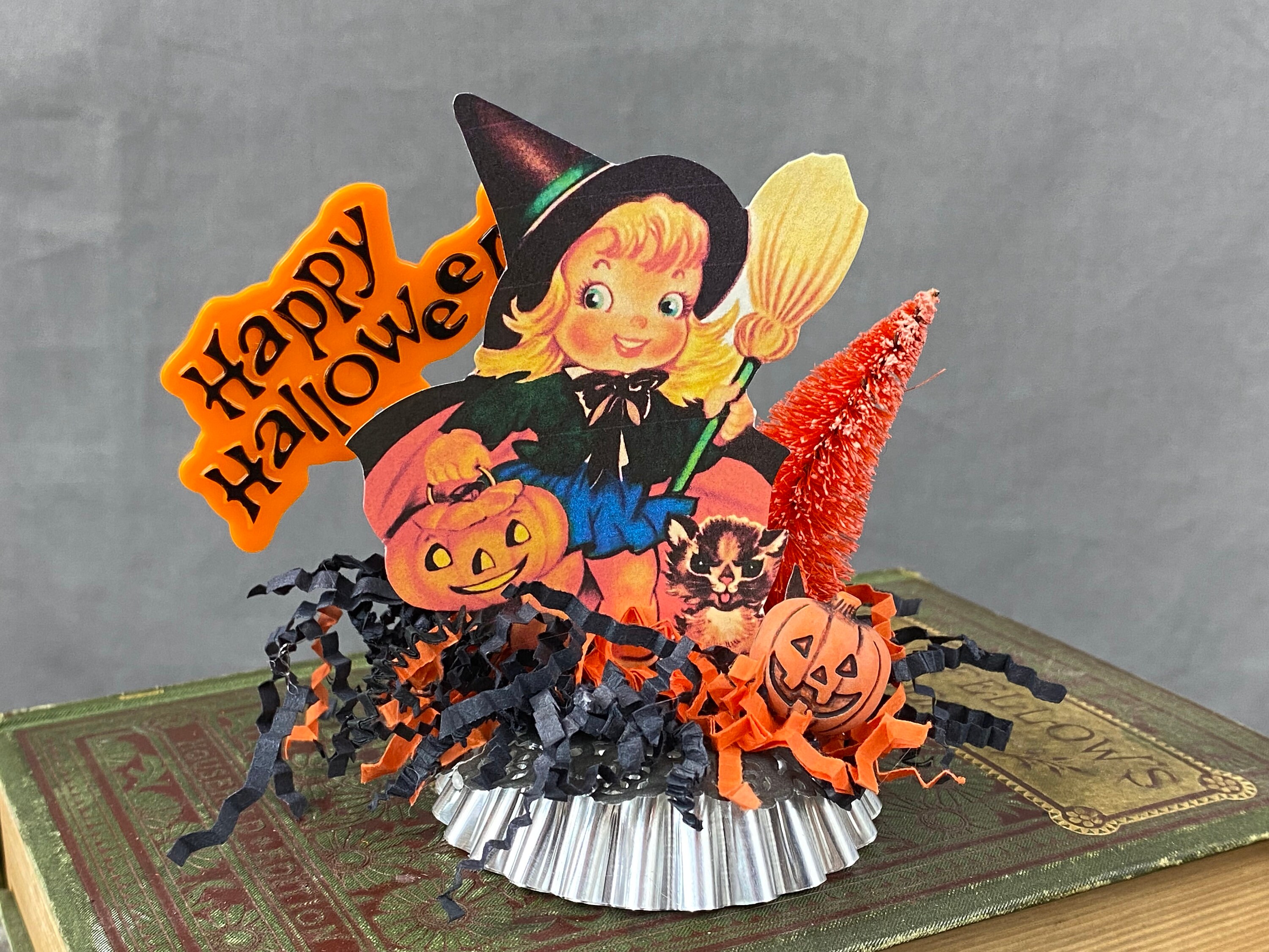 Retro Witch Decor Vintage Witch Decor Happy Halloween | Etsy