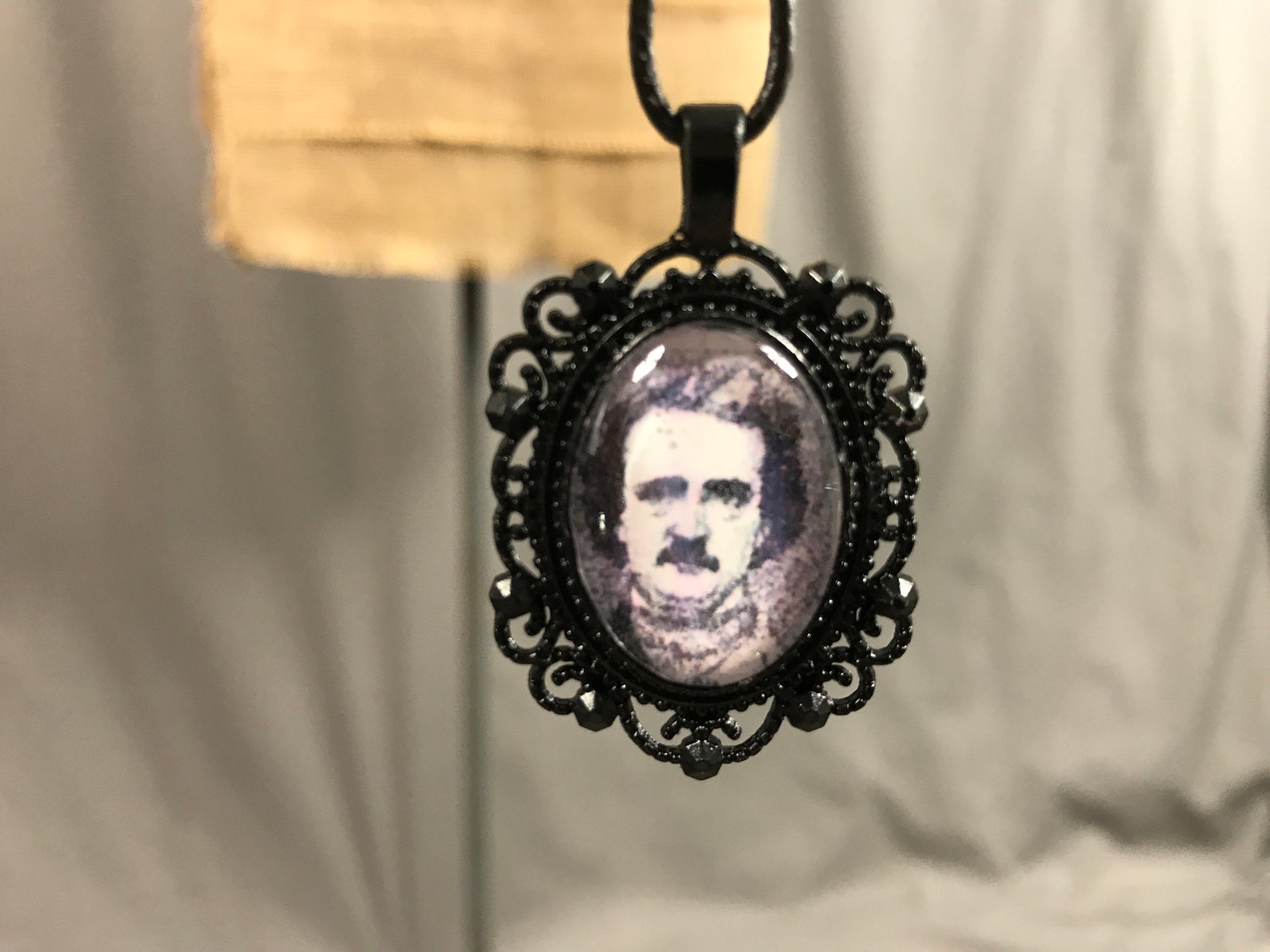 Edgar Allan Poe Necklace Halloween Necklace Gothic Jewelry Etsy