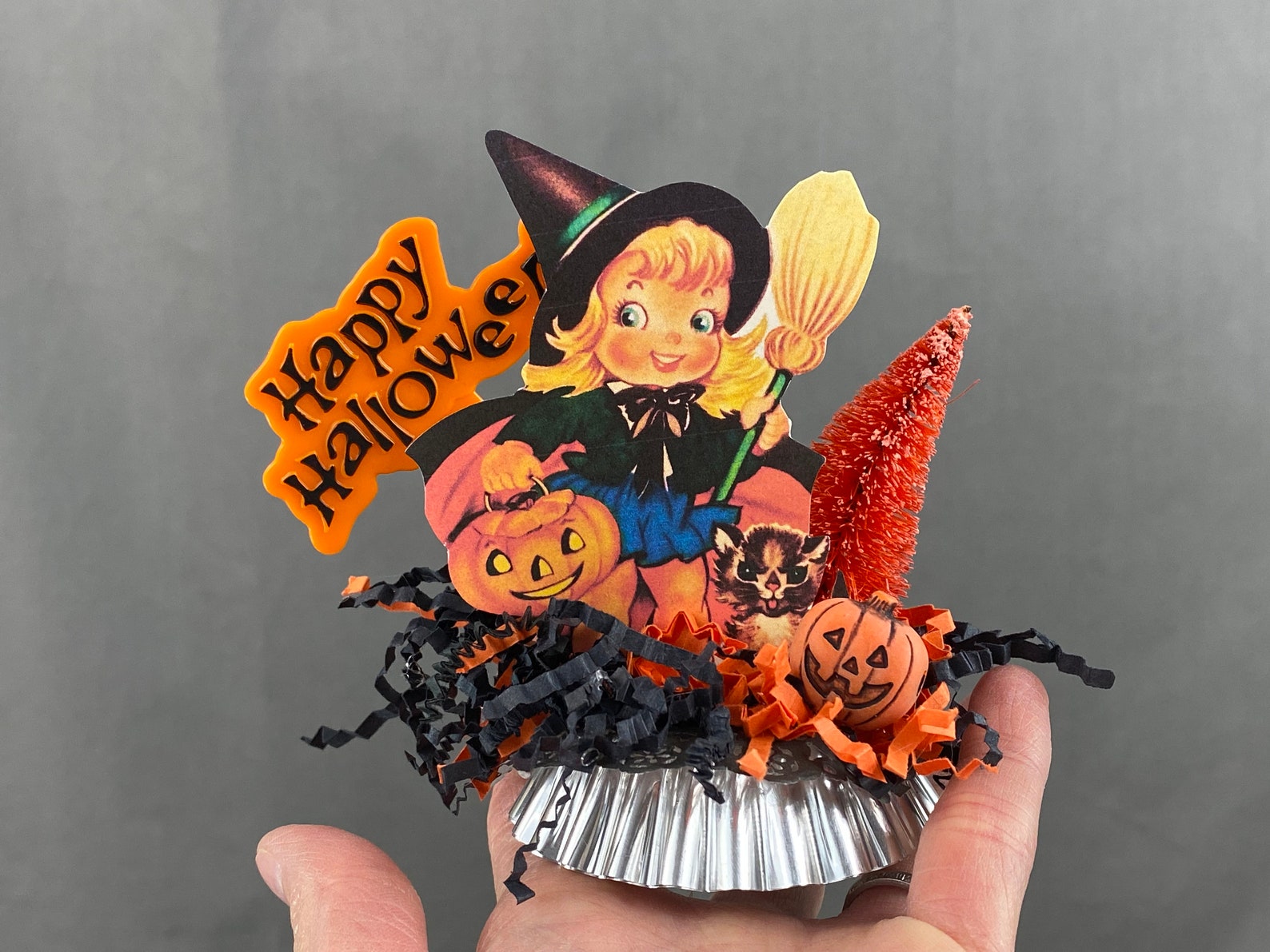 Retro Witch Decor Vintage Witch Decor Happy Halloween - Etsy
