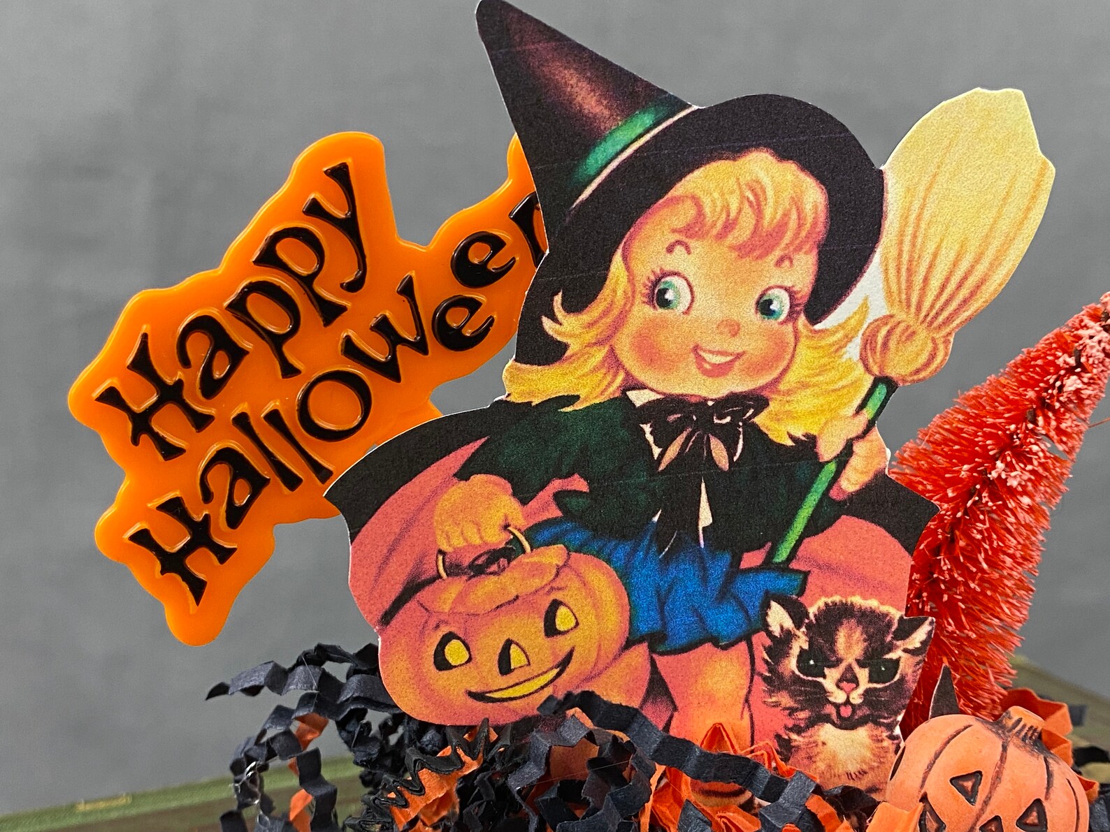 Retro Witch Decor Vintage Witch Decor Happy Halloween | Etsy
