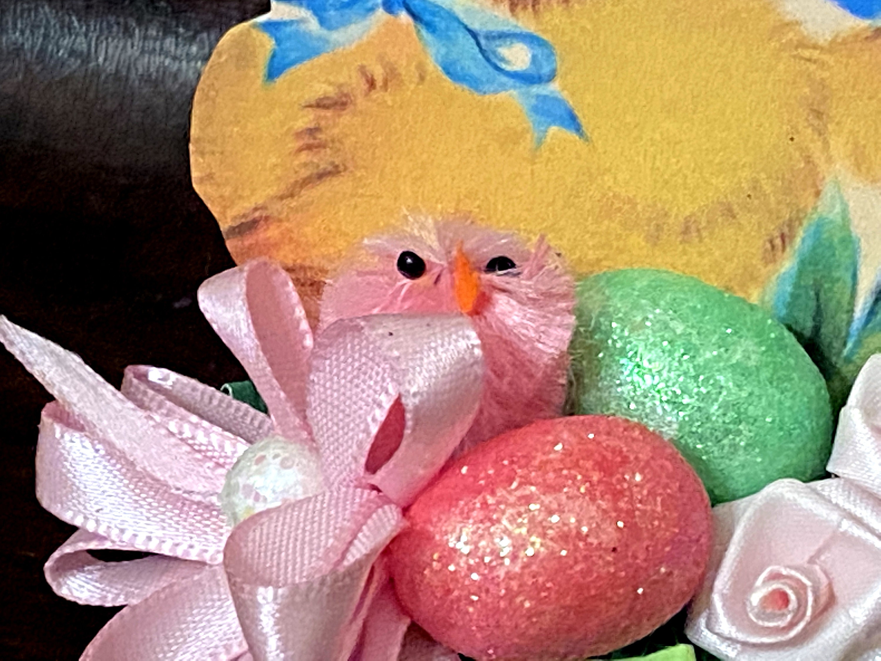 Vintage Easter Decor Retro Easter Chick Handmade Easter Shabby Etsy