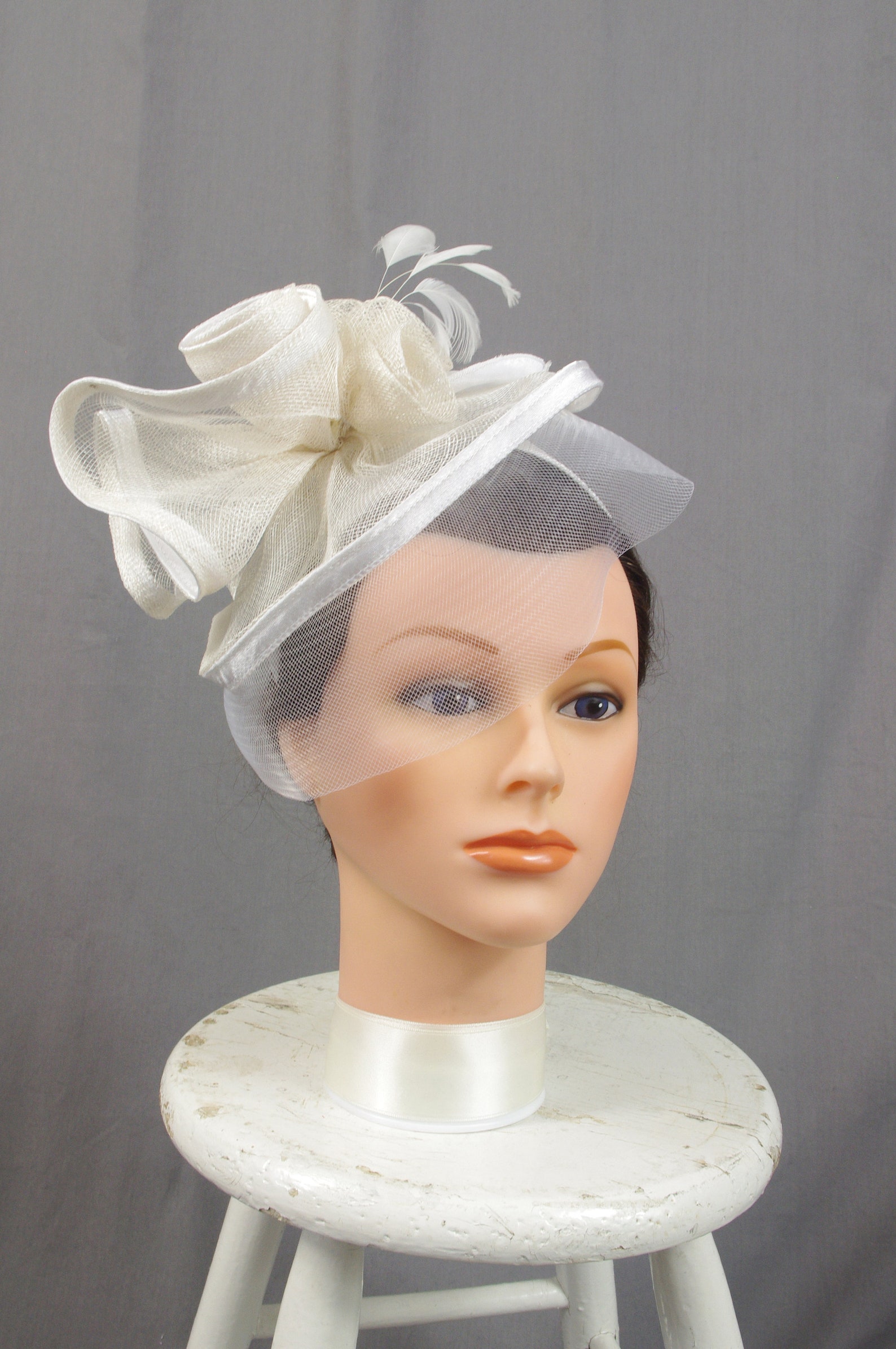 Cream Fascinator Bridal Fascinator Sinamay Fascinator Cream Etsy