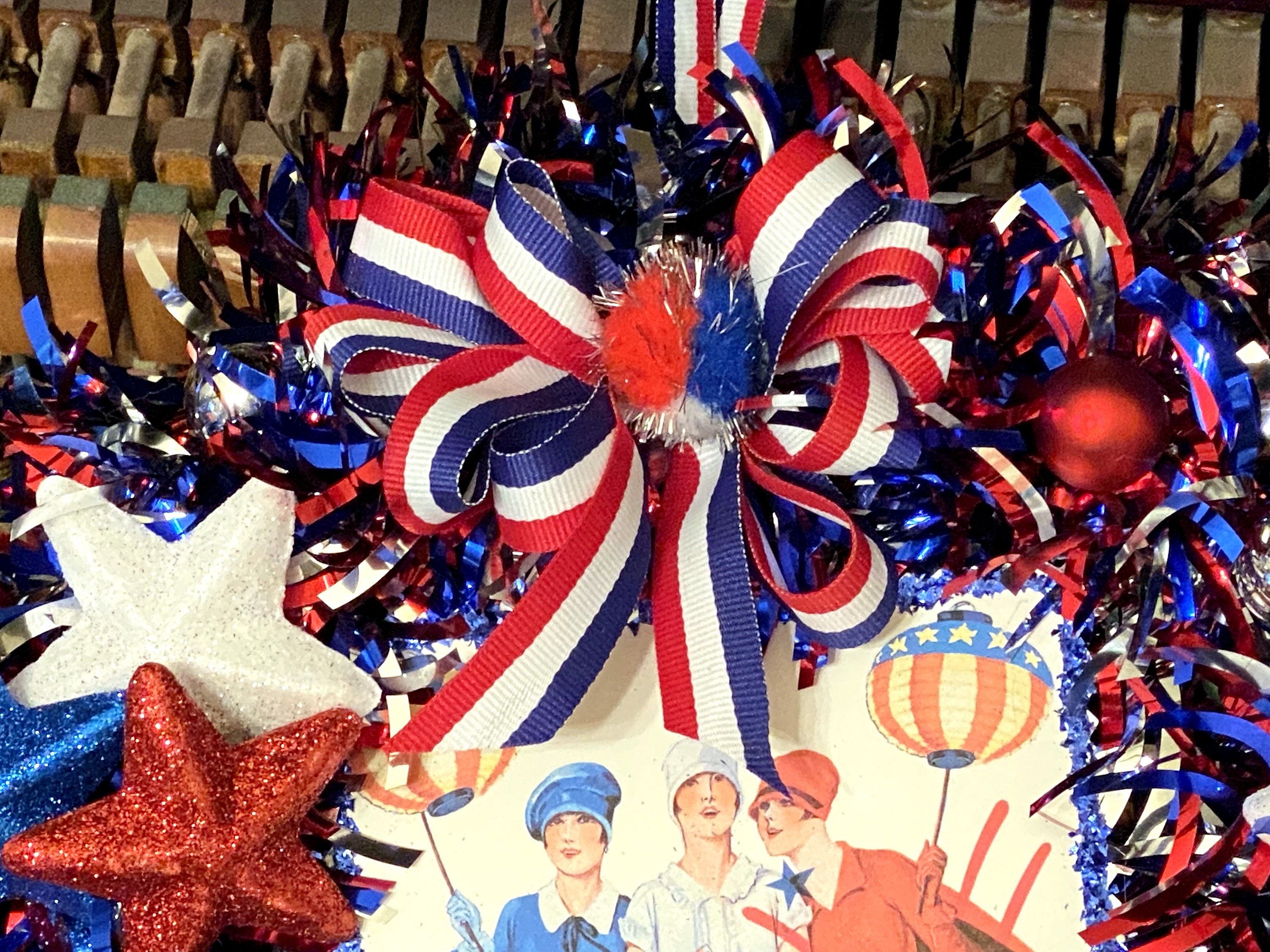 Patriotic Wreath for 4th of July – - repurposed on purpose