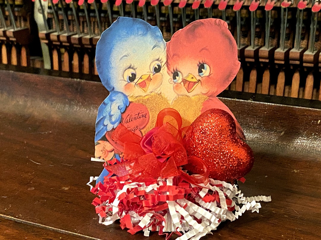 Love Birds Vintage Valentine Decor Retro Valentine Kitschy Valentine