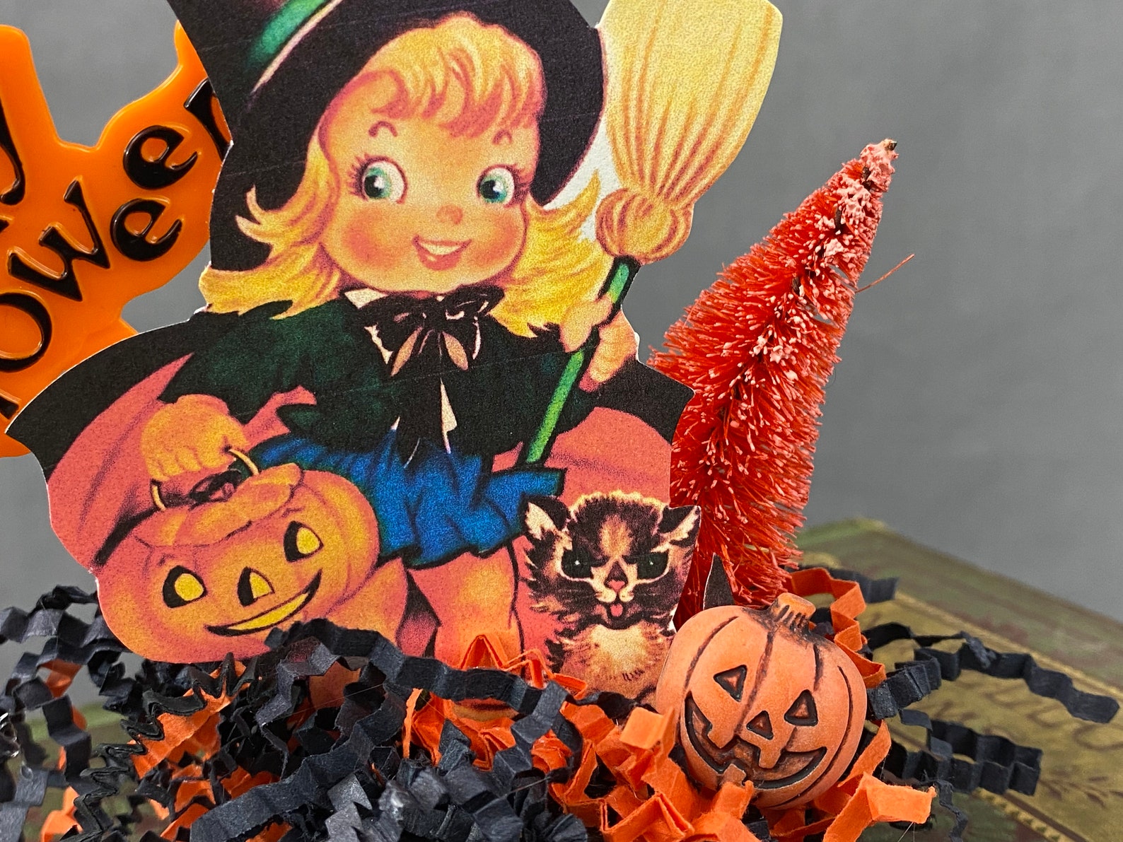 Retro Witch Decor Vintage Witch Decor Happy Halloween Etsy Retro Witch Decor Vintage Witch Decor Happy Halloween Etsy