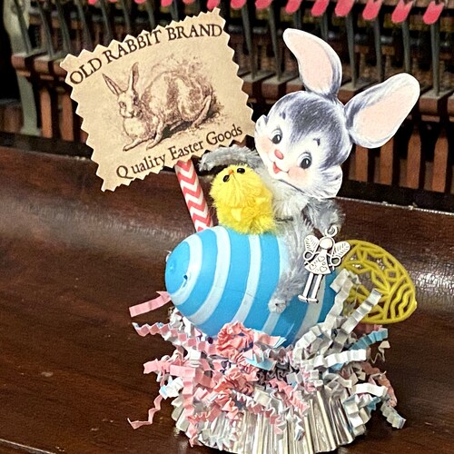 Vintage Easter Decor Retro Easter Chick Handmade Easter Shabby Etsy