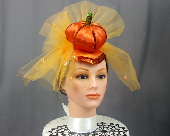 Pumpkin Fascinator Halloween Fascinator Orange Fas