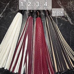 6 inch faux leather tassel keychains image 6