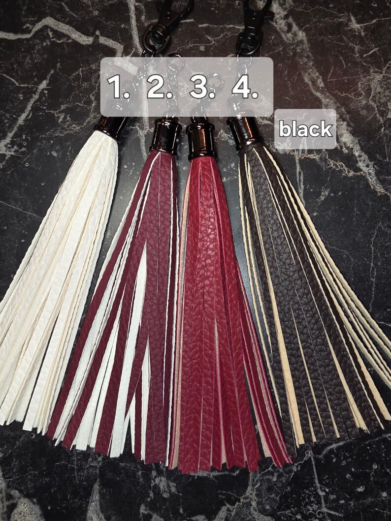 6 inch faux leather tassel keychains image 6