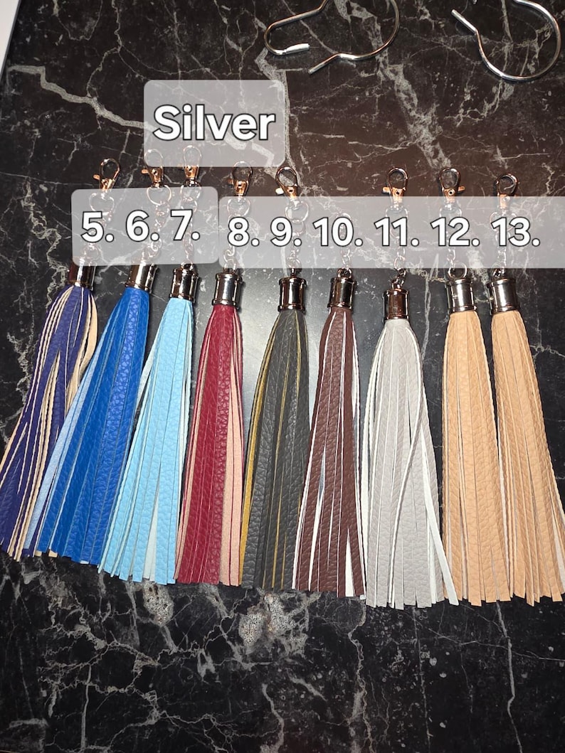 6 inch faux leather tassel keychains image 7