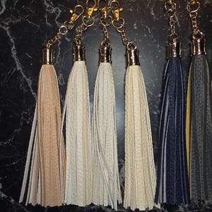 6 inch faux leather tassel keychains image 9