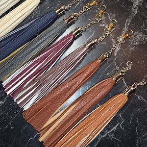 6 inch faux leather tassel keychains image 10