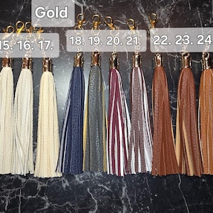 6 inch faux leather tassel keychains image 8