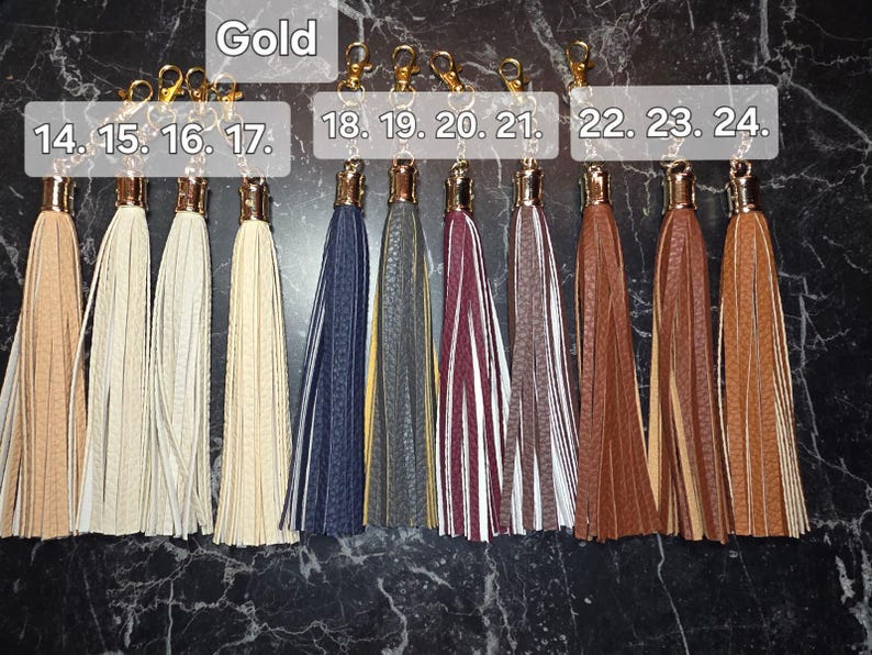 6 inch faux leather tassel keychains image 8
