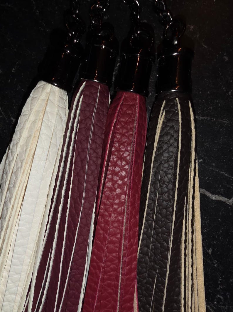 6 inch faux leather tassel keychains image 5