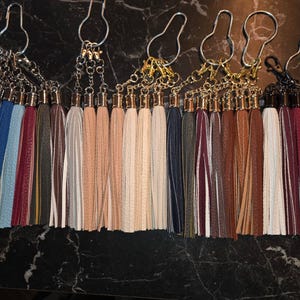 6 inch faux leather tassel keychains image 3