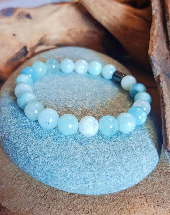 Handmade Bracelet Aquamarine Bracelet Men Natural Stone,aquamarine