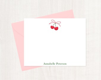 Papeterie personnalisée, Cerise, Papeterie, Cadeau cerise, Cadeau personnalisé, Cadeau, Cerise, Cerise, Design Cerise, Noeud 143