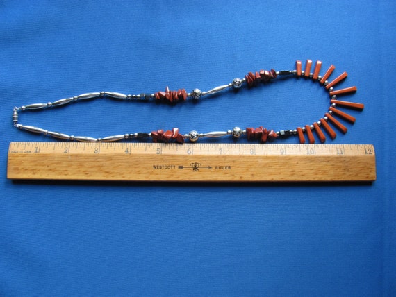 Vintage 1960s handmade sterling beads rich brown … - image 5