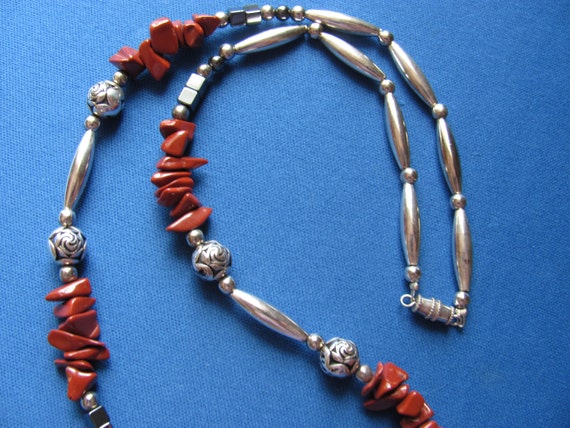 Vintage 1960s handmade sterling beads rich brown … - image 4