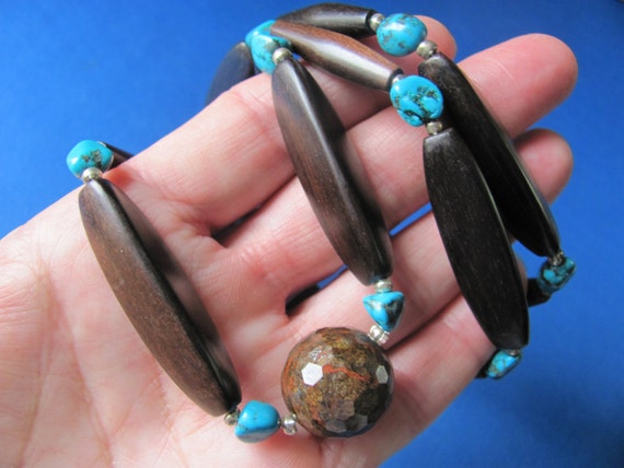 Vintage 1960s Native American hand made necklace … - image 5