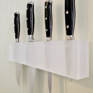 Frosted Resin Knife Holder, Knife Block, Gift for the Gourmet, Kitchen Storage, Kitchen Decor, Great Bridal Shower Gift