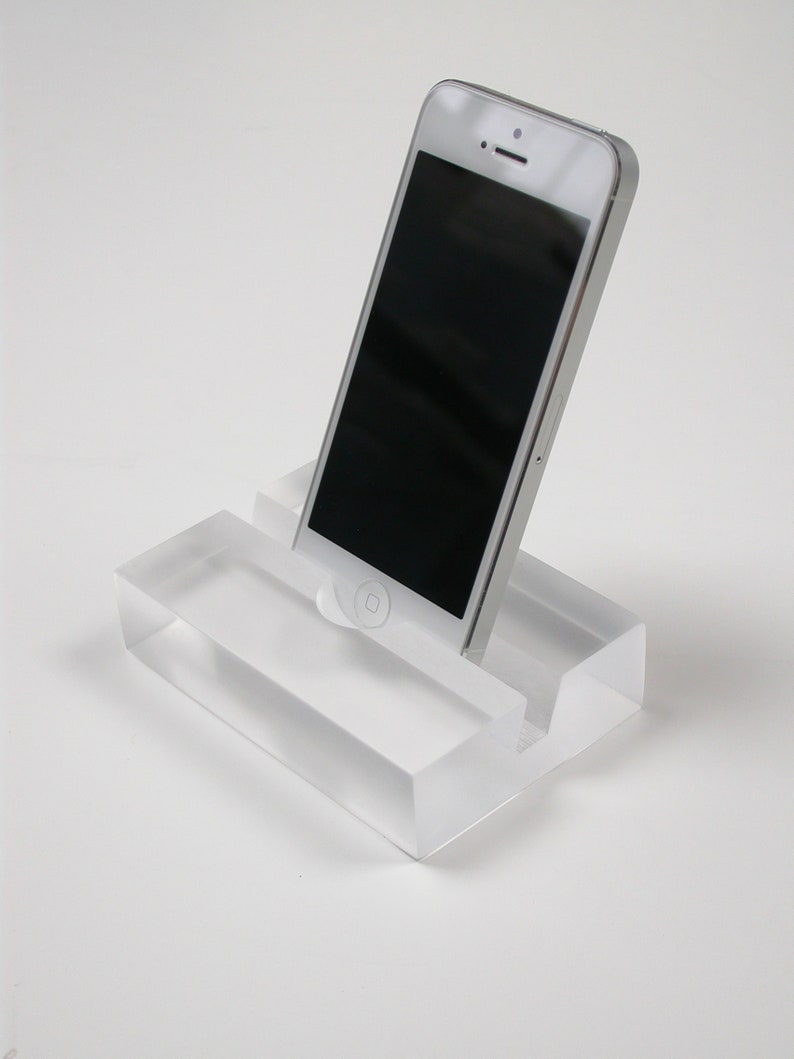 Groove Clear Resin iPhone Stand, Business Card Holder, Zoom Meeting Stand, Facetime Stand, Great Gift Idea, Sustainable Desk Accessory image 4