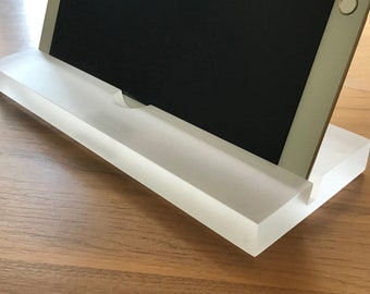 iPad Pro 12.9 Stand "Frosted" Resin Groove, Zoom Stand, Teleconferencing Stand, Desk Accessory, Sustainable Home Office Accessory