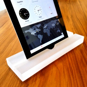 Frosted &quot;groove&quot; iPad stand, tablet stand, Home Office, Zoom Meeting Stand, Facetime Stand, Great Tech Gift