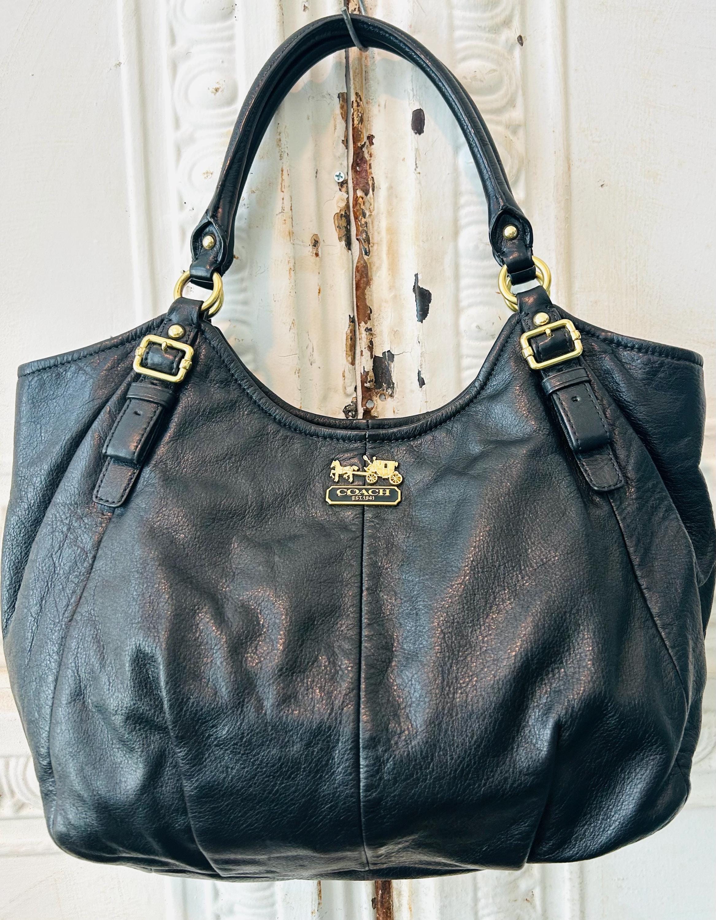 Vintage Coach Madison Abigail 18612 Black Pebbled Leather Hobo 